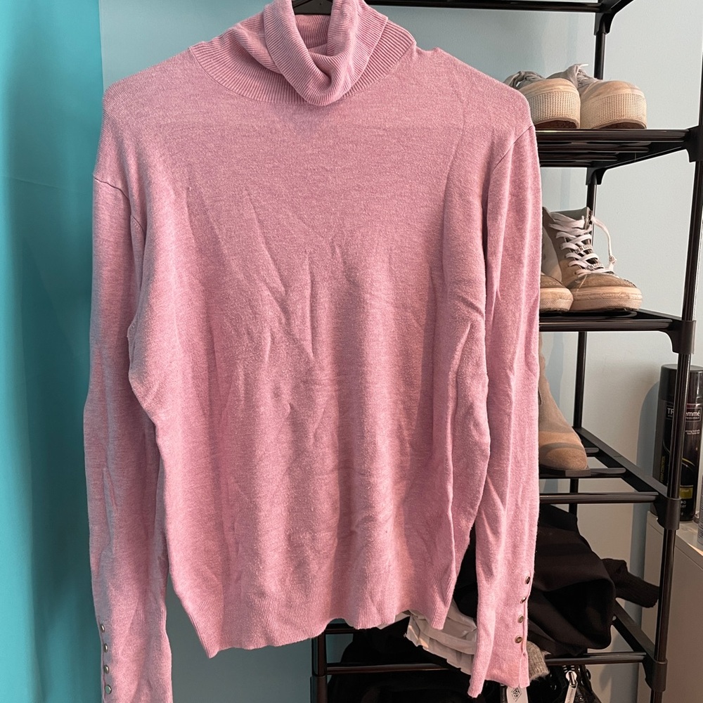 Zara Pink Turtleneck Sweater with Gold Buttons. Size XL. Good condition. $25
